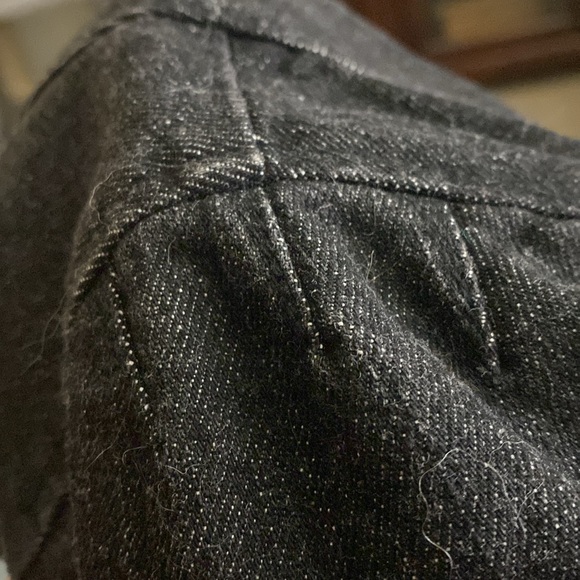 Ann Taylor LOFT Cropped Open Front Denim Jacket Black Fitted Detailed Size 8 EUC - Picture 12 of 12